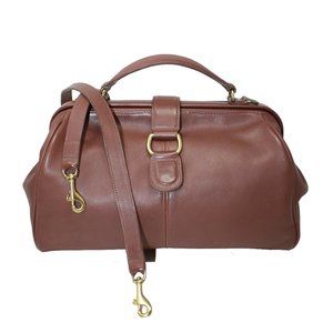 Coach Hudson Doctor Satchel Style 4113 in Chocolate Brown Leather Crossbody